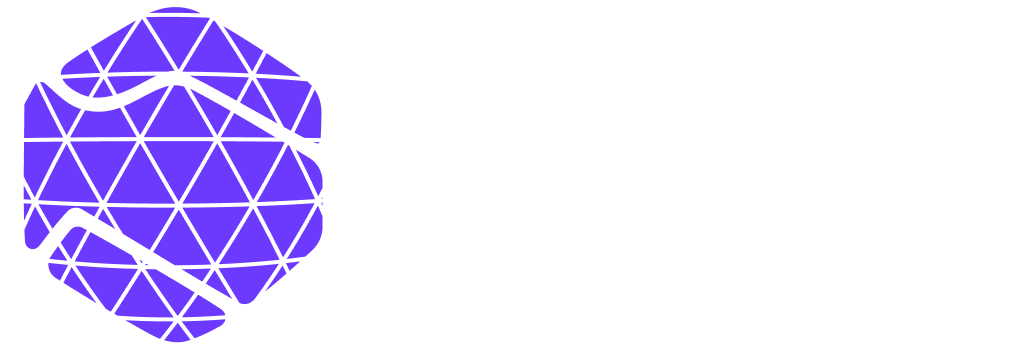 horizontal logo blue with white text