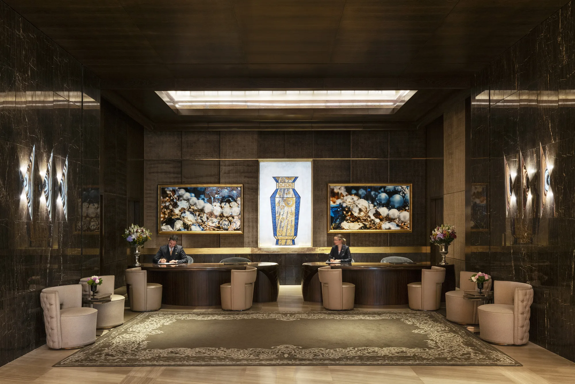 Reception with Receptionist at Raffles Istanbul